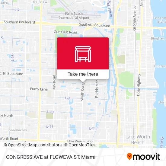 CONGRESS AVE at  FLOWEVA ST map