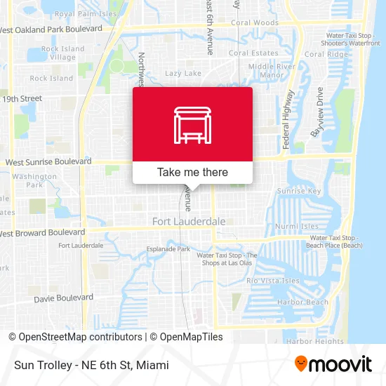 Sun Trolley - NE 6th St map