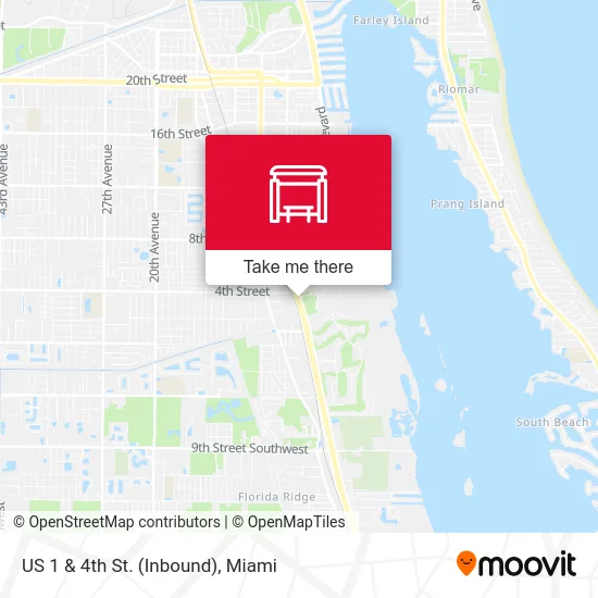 US 1  &   4th St. (Inbound) map