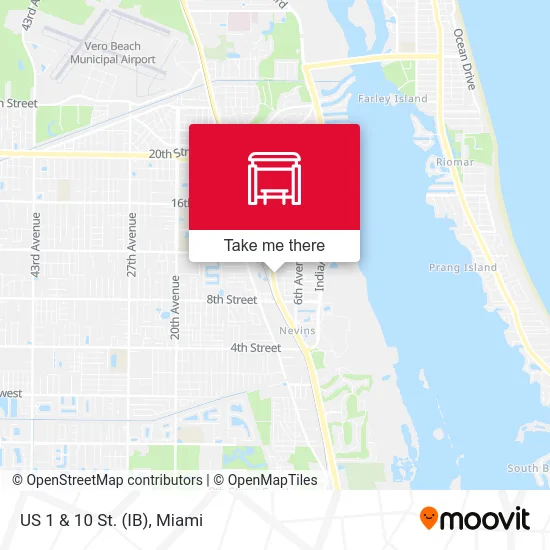 US 1  &  10 St. (IB) map