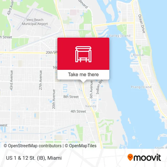 US 1  &  12 St. (IB) map