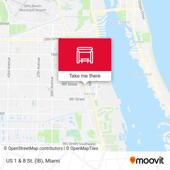 US 1  &  8 St. (IB) map