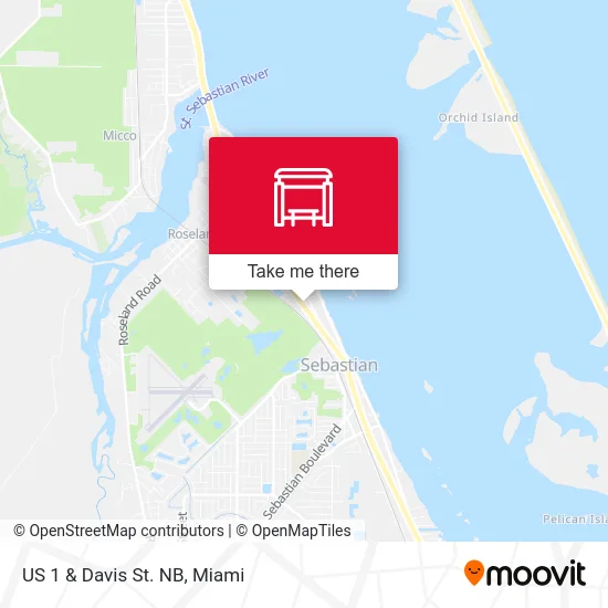 US 1  &  Davis St. NB map
