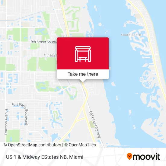US 1  &  Midway EStates NB map