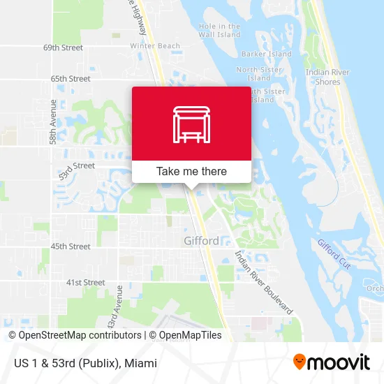US 1  &  53rd (Publix) map