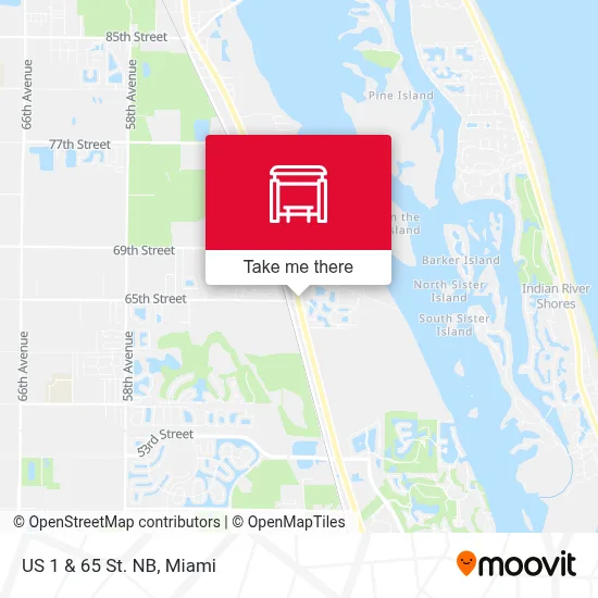 US 1  &  65 St. NB map