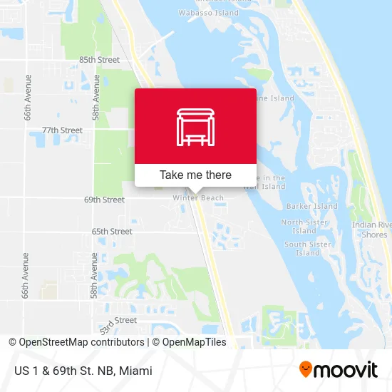 US 1  &  69th St. NB map