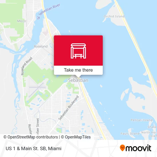 US 1  &  Main St. SB map