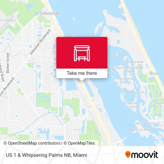 US 1  &  Whipsering Palms NB map