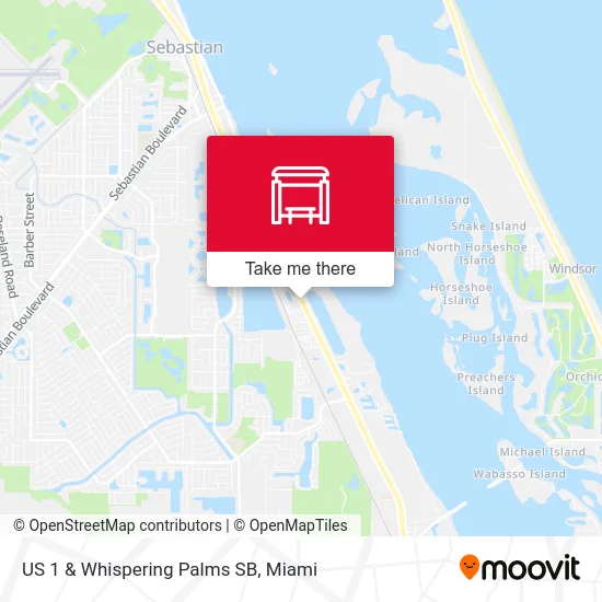 US 1  &  Whispering Palms SB map