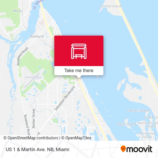 US 1  &  Martin Ave. NB map