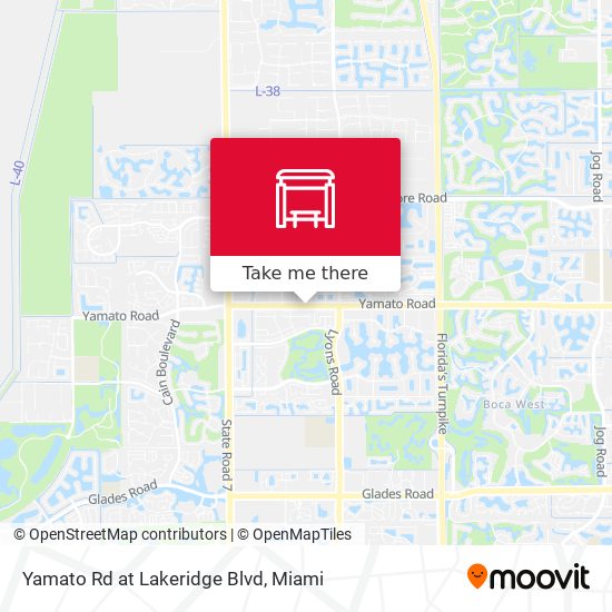 Yamato Rd at Lakeridge Blvd map