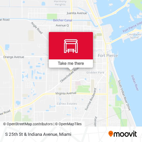 S 25th St & Indiana Avenue map