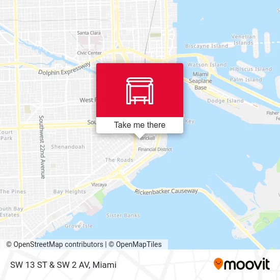 Mapa de SW 13 ST & SW 2 AV