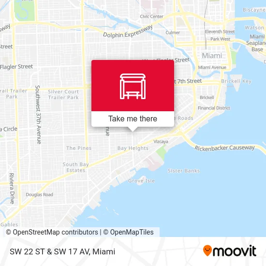 SW 22 ST & SW 17 AV map