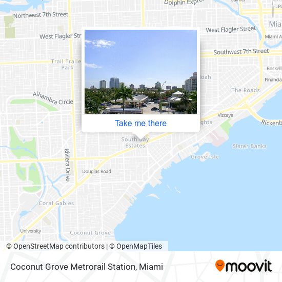 Mapa de Coconut Grove Metrorail Station