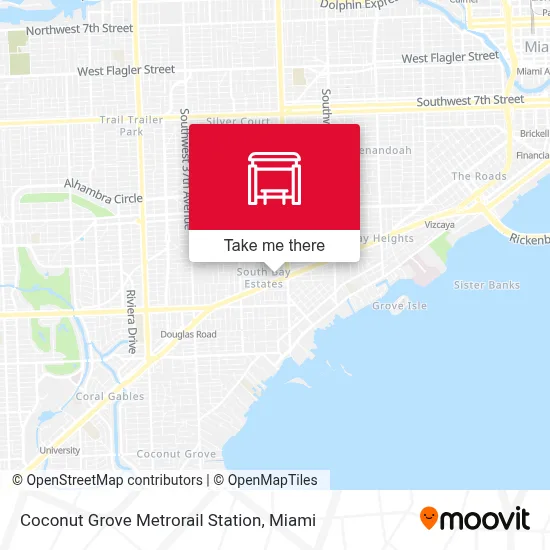 Coconut Grove Metrorail Station map