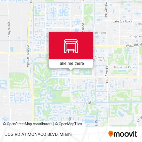 JOG RD AT MONACO BLVD map