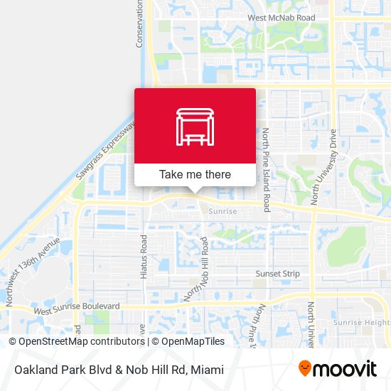 Oakland Park Blvd & Nob Hill Rd map