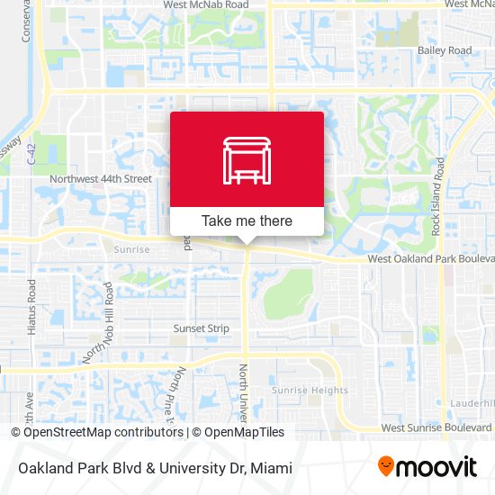 Oakland Park Blvd & University Dr map