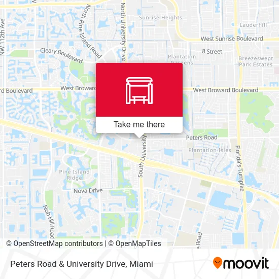 Peters Road & University Drive map