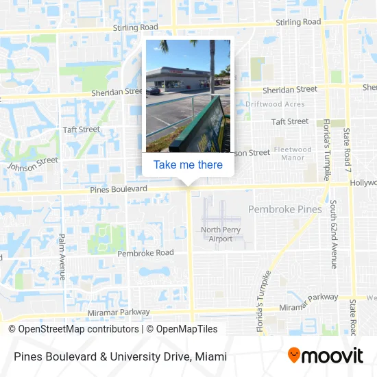 Pines Boulevard & University Drive map