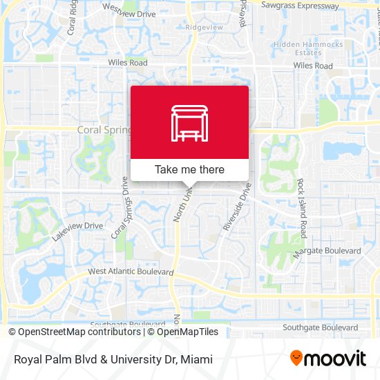 Royal Palm Blvd & University Dr map