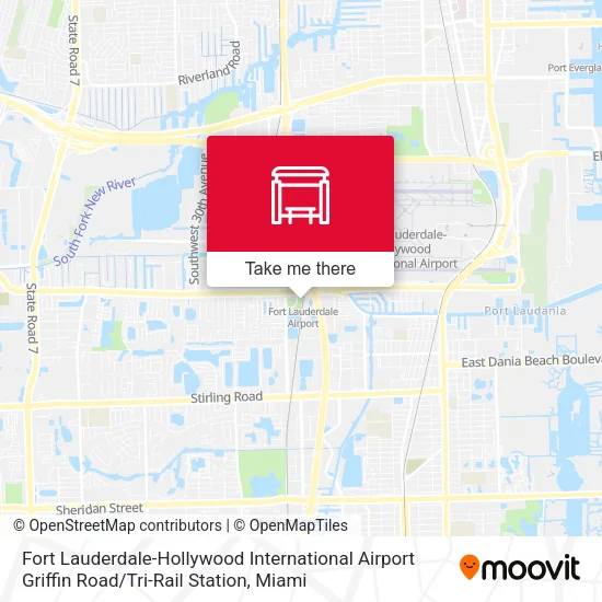 Fort Lauderdale-Hollywood International Airport Griffin Road / Tri-Rail Station map