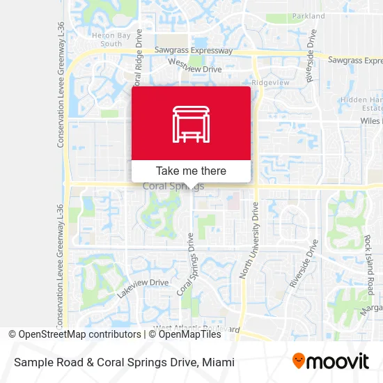 Sample Road & Coral Springs Drive map