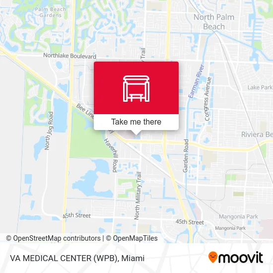 VA MEDICAL CENTER (WPB) map
