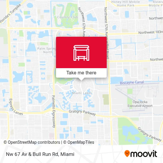 Nw 67 Av & Bull Run Rd map