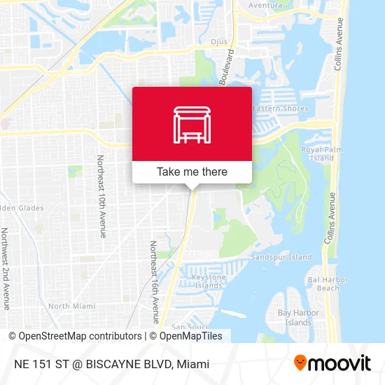 NE 151 ST @ BISCAYNE BLVD map