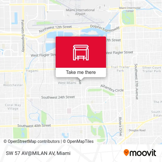 SW 57 AV@MILAN AV map