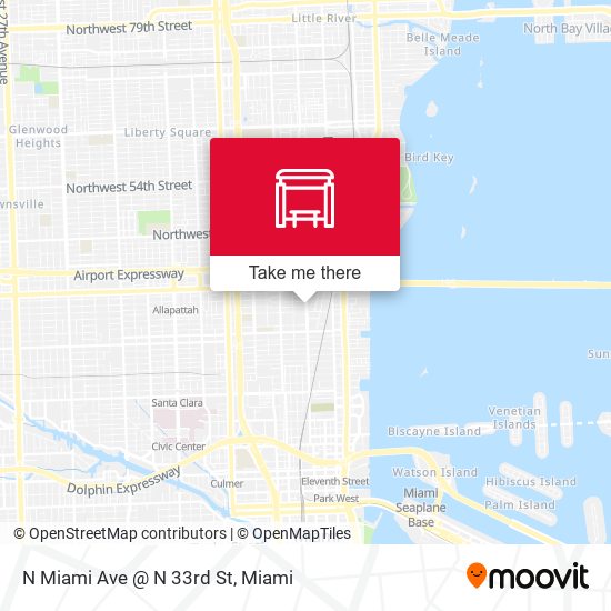N Miami Ave @ N 33rd St map