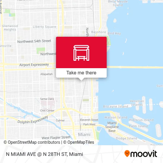 N MIAMI AVE @ N 28TH ST map