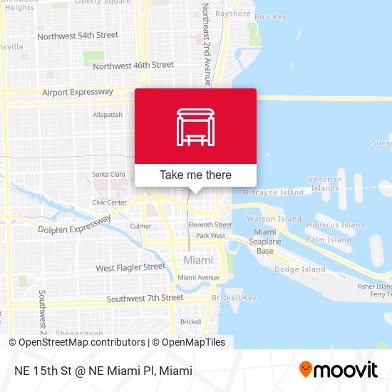 NE 15th St @ NE Miami Pl map