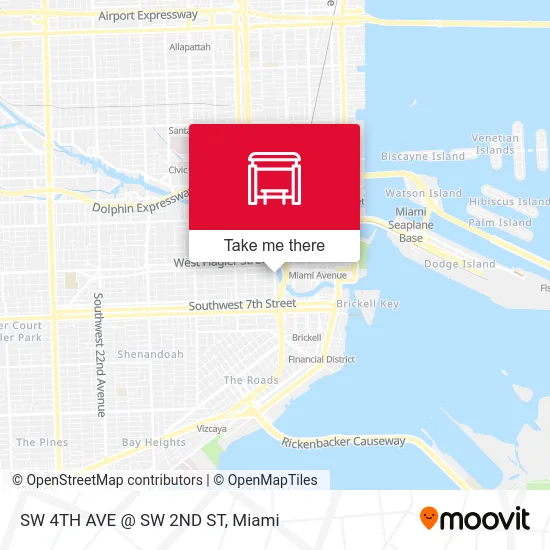 Mapa de SW 4TH AVE @ SW 2ND ST