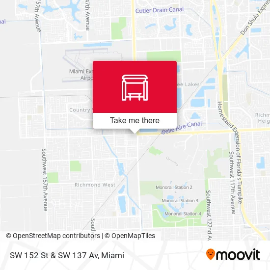 SW 152 St & SW 137 Av map