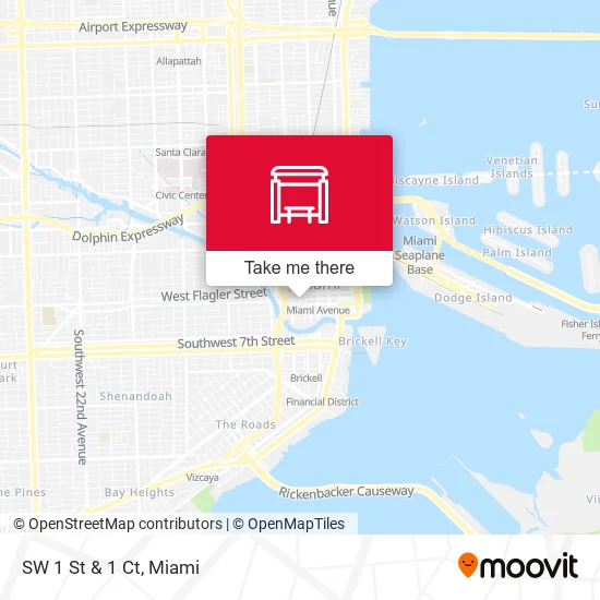 SW 1 St & 1 Ct map