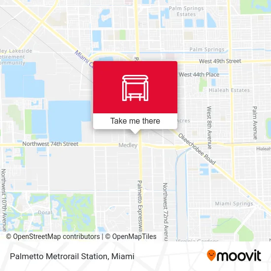 Palmetto Metrorail Station map