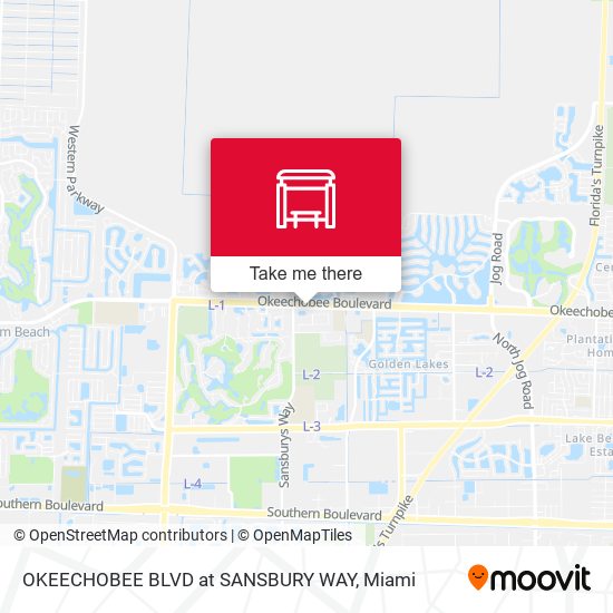 OKEECHOBEE BLVD at SANSBURY WAY map