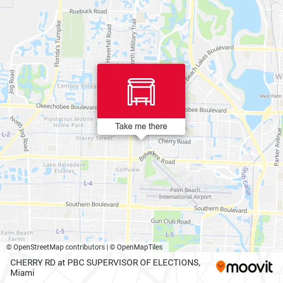 Mapa de CHERRY RD at PBC SUPERVISOR OF ELECTIONS