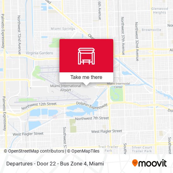 Departures - Door 22 - Bus Zone 4 map