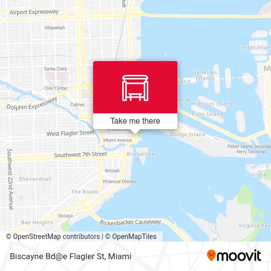 Mapa de Biscayne Bd@e Flagler St