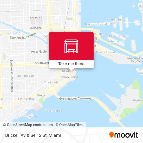 Brickell Av & Se 12 St map
