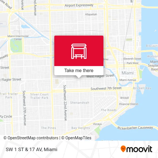 SW 1 ST & 17 AV map