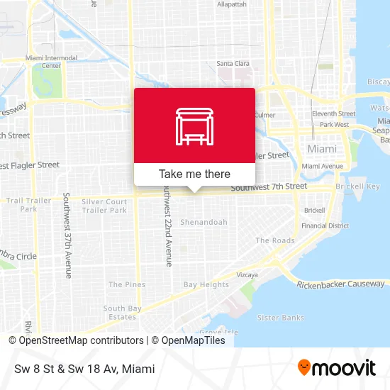 Sw 8 St & Sw 18 Av map