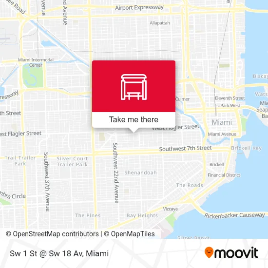 Sw 1 St @ Sw 18 Av map