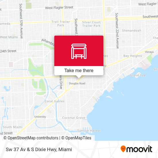 Sw 37 Av & S Dixie Hwy map