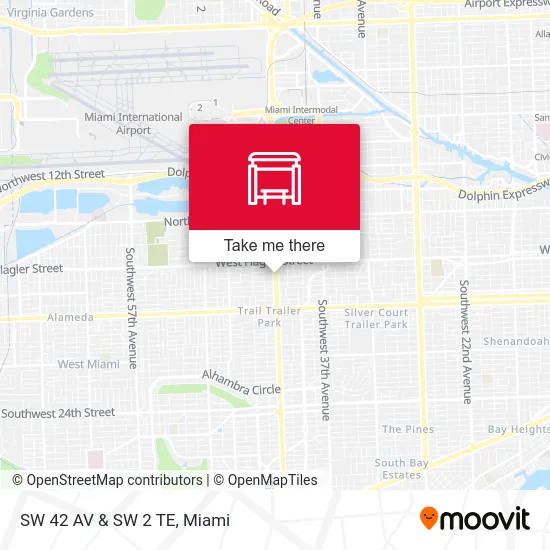 SW 42 AV & SW 2 TE map